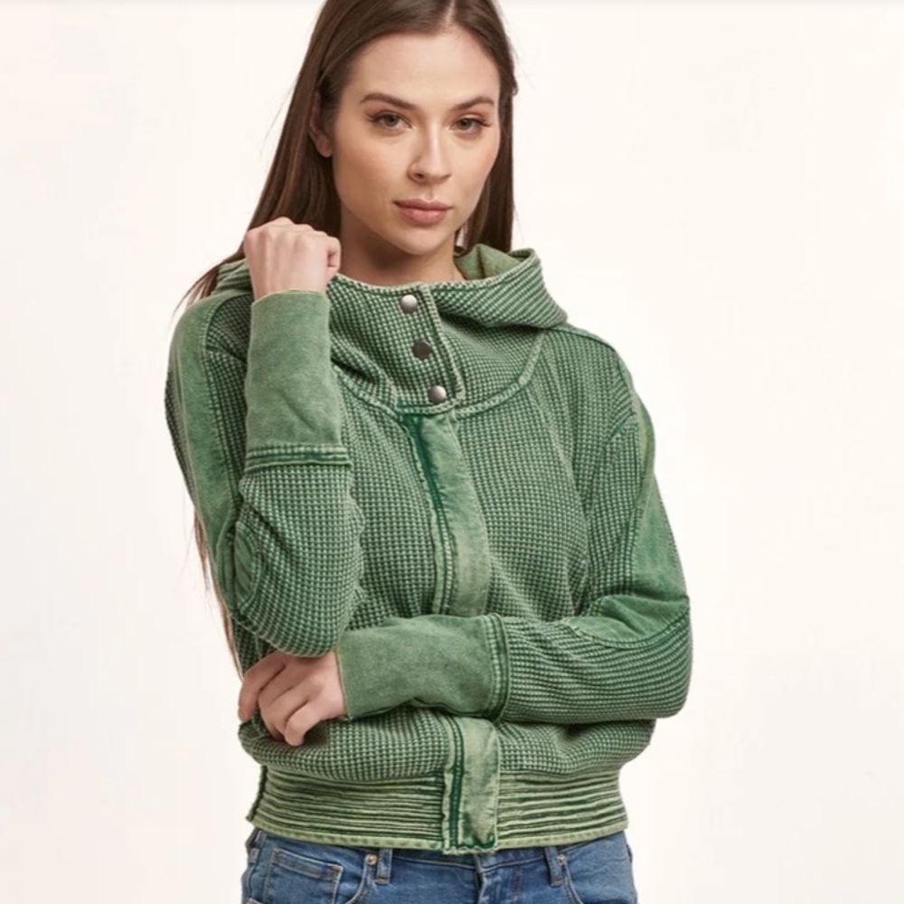 Dear John Carly Hoodie Jacket​ Dark Moss Women’s Size Small - Picture 2 of 7